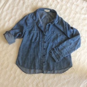 ❗️MOVING SALE❗️Anthro Patterned Chambray Shirt